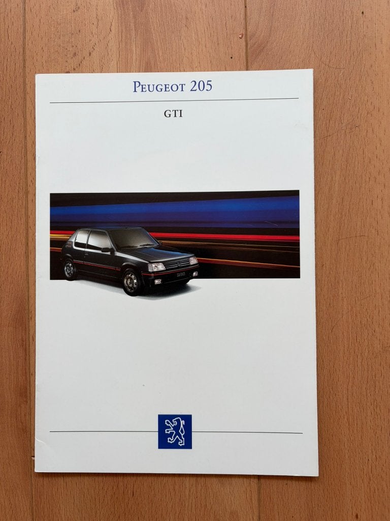 Peugeot 205 GTI - 1.09   -   Folder - Brochure, Ophalen of Verzenden, Zo goed als nieuw, Peugeot, Peugeot