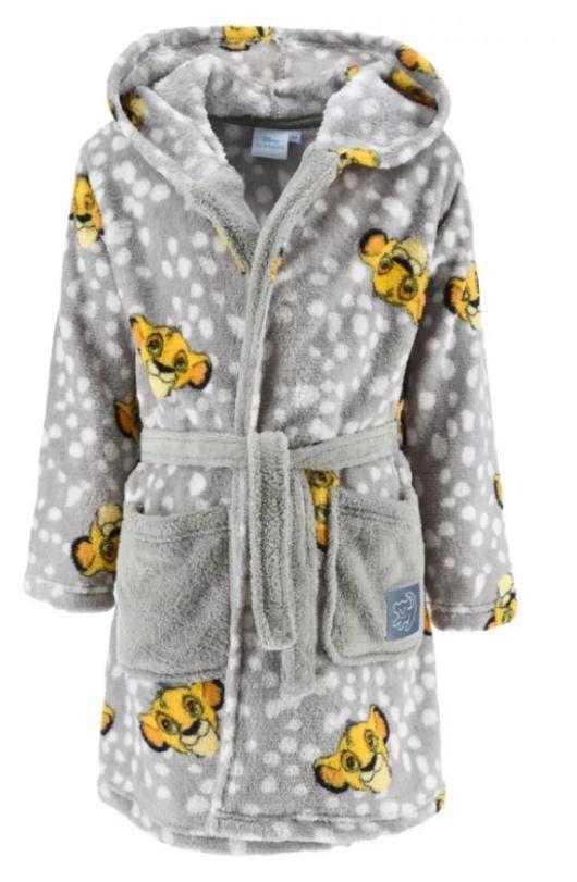 Lion King fleece Badjas Grijs - Disney - Maat 98 - 104 - 110, Disney, Nacht- of Onderkleding, Jongen of Meisje, Nieuw