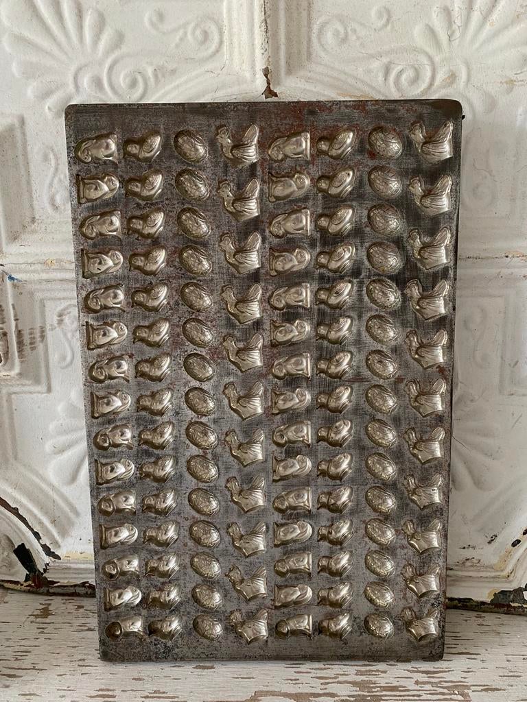 Antieke  metalen grote chocolade vorm Pasen, Ophalen of Verzenden, Gebruikt