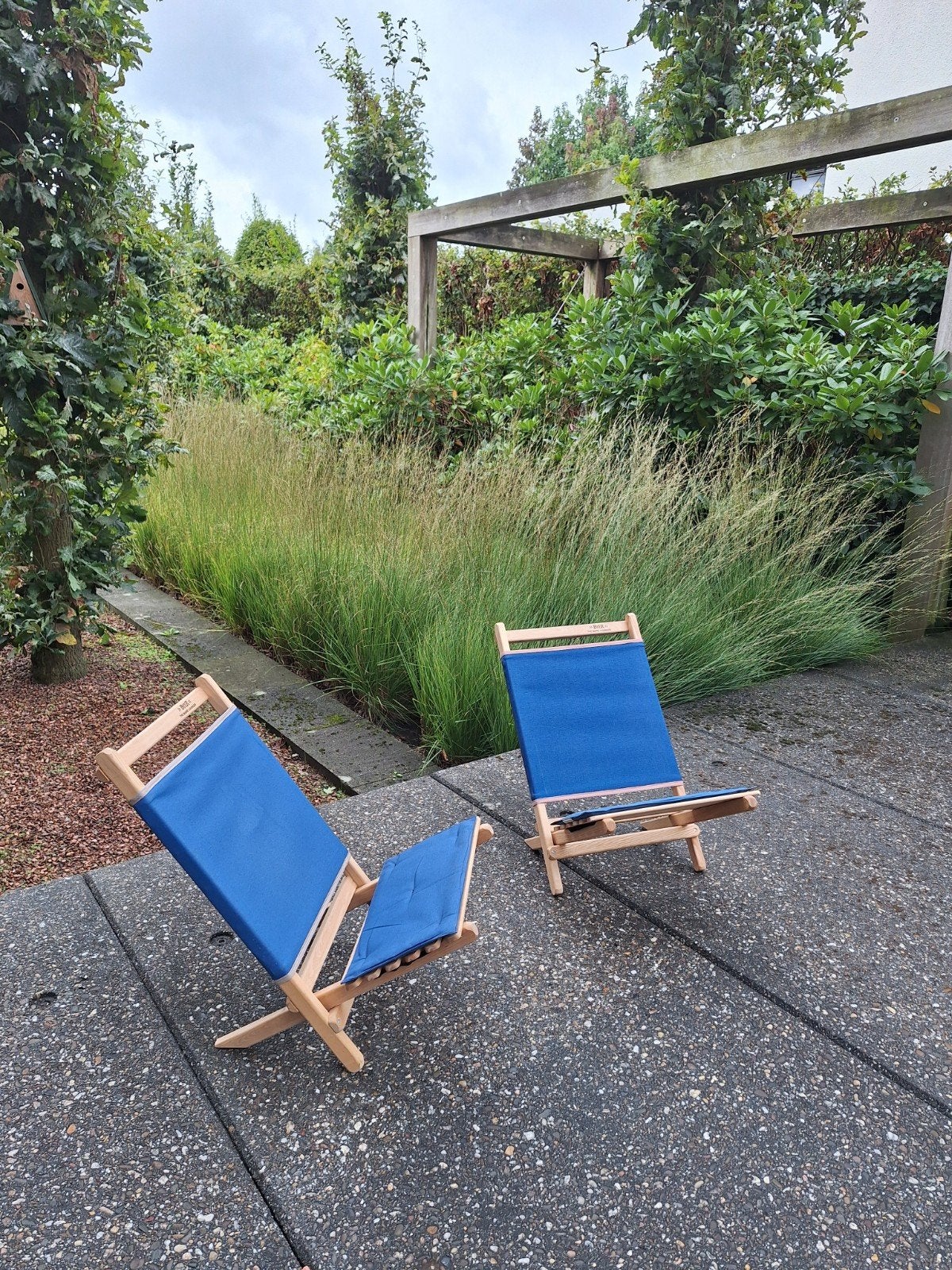 2x Byer The Maine Lounger kampeerstoel, Tuin en Terras, Ophalen, Zo goed als nieuw, Hout