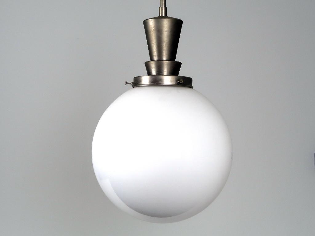 Grote Gispen hanglamp 40cm Chroom opaalglas melkglas, Design, Ophalen of Verzenden, Zo goed als nieuw, Glas