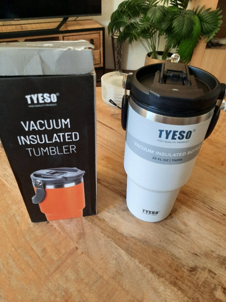 Tyeso Isoleerbeker / Thermosbeker – 750 ml – Wit, Ophalen of Verzenden, Zo goed als nieuw