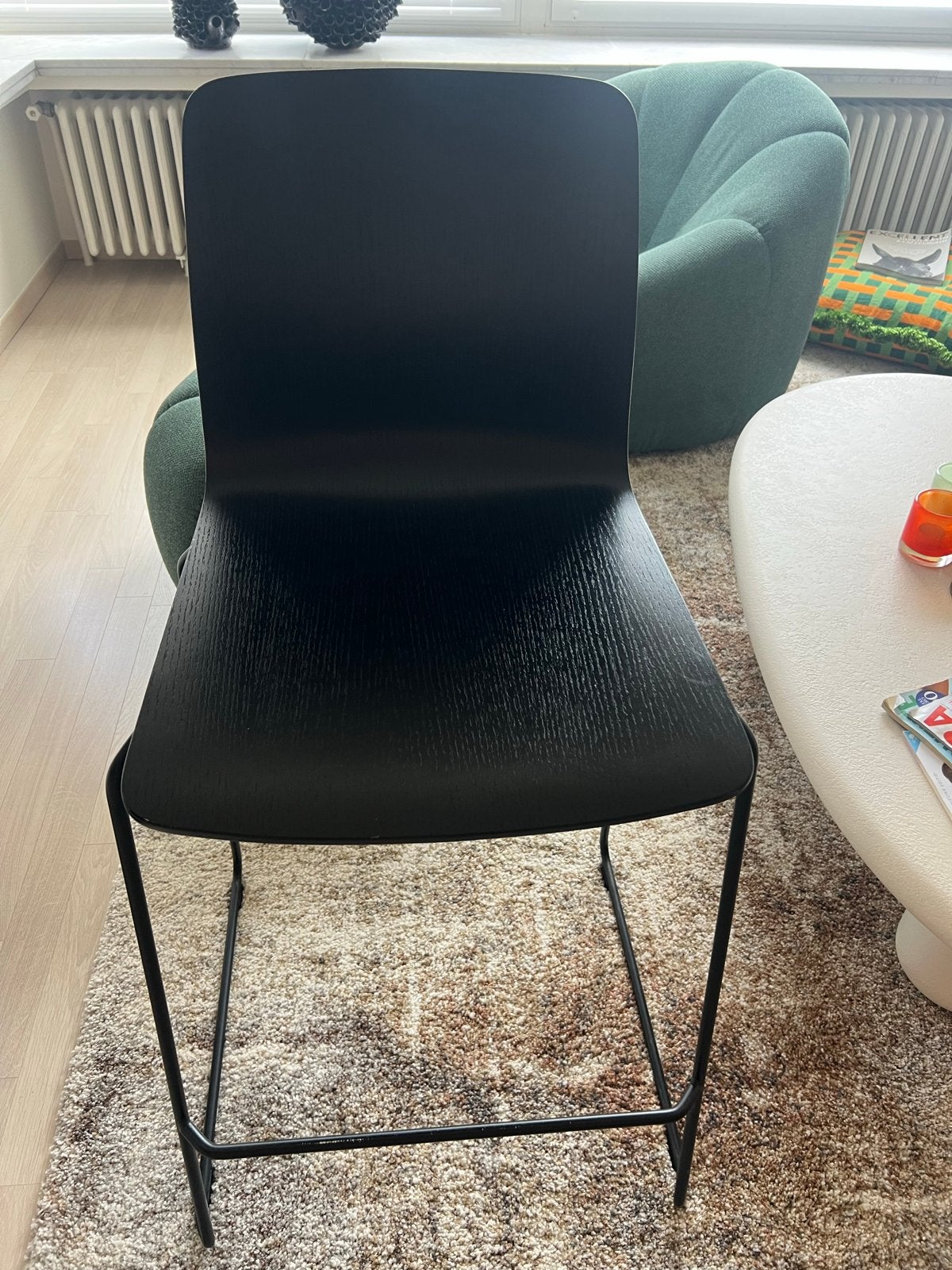4x HAY barkrukken zwart hout, Gebruikt, Met voetsteun, Ophalen of Verzenden, 90 cm of meer