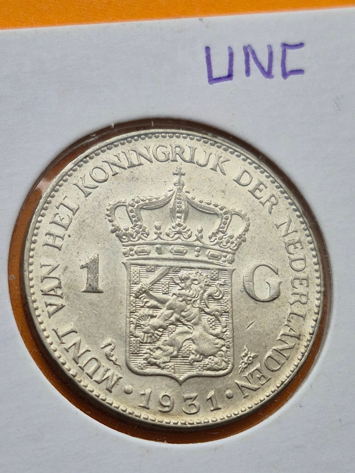 Gulden 1931 Wilhelmina UNC - Schitterende Munt, 1 gulden, Zilver, Ophalen of Verzenden, Koningin Wilhelmina