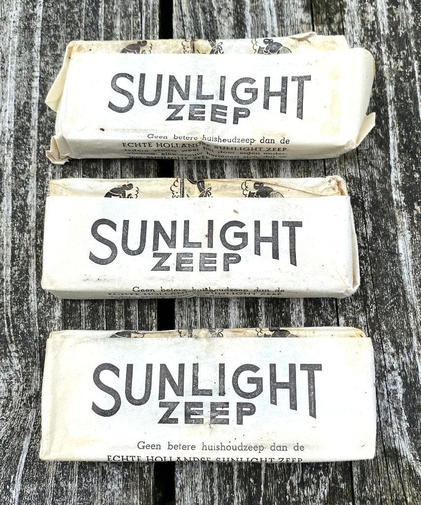 3x Oude Zeep Sunlight zeep - vintage nostalgie brocante, Ophalen of Verzenden, Gebruikt, Verpakking