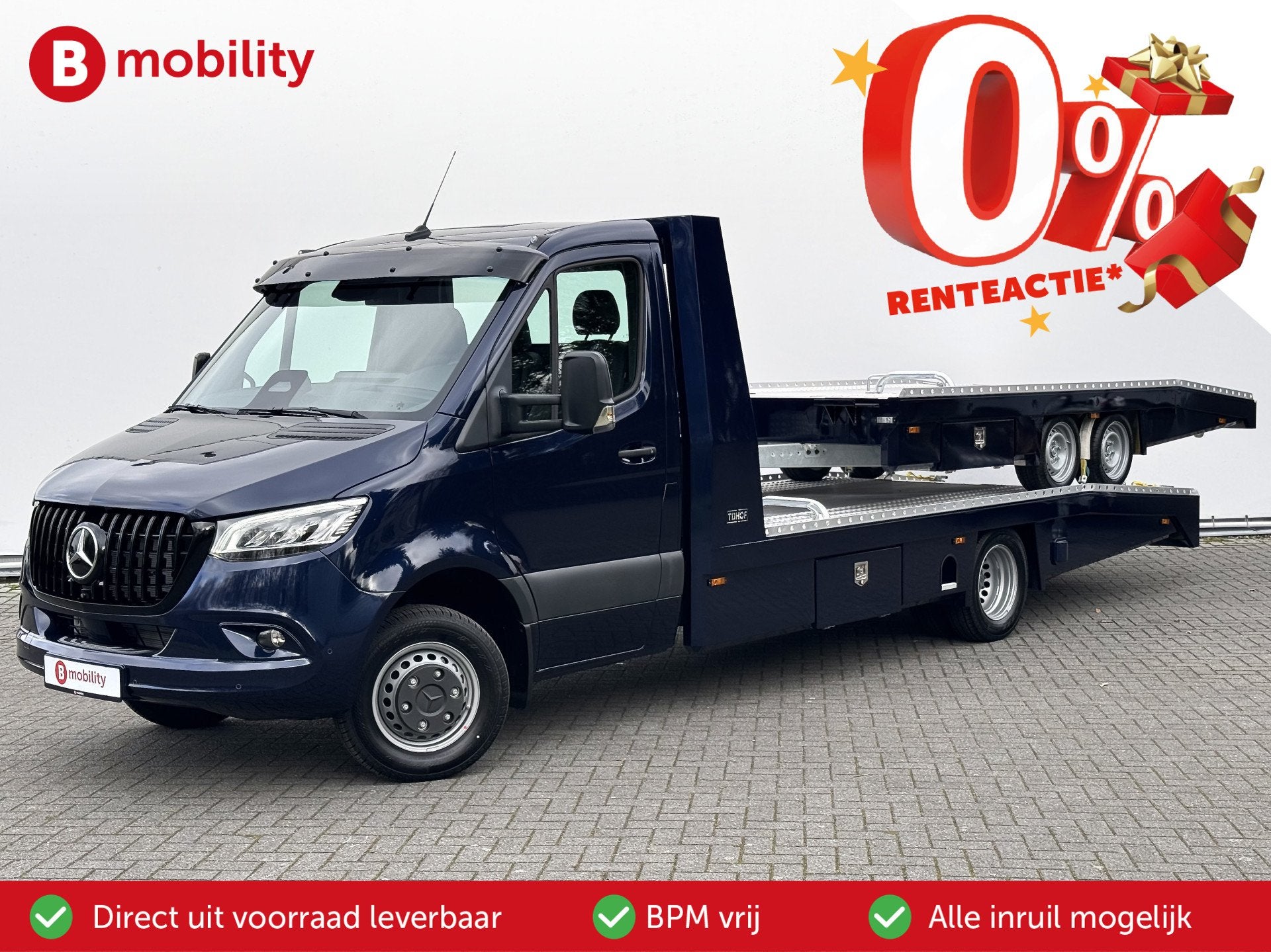 Mercedes-Benz Sprinter 519 CDI Tijhof AluLiner + Aanhanger V, Auto's, Bestelauto's, Blauw, Bedrijf, Diesel, Nieuw
