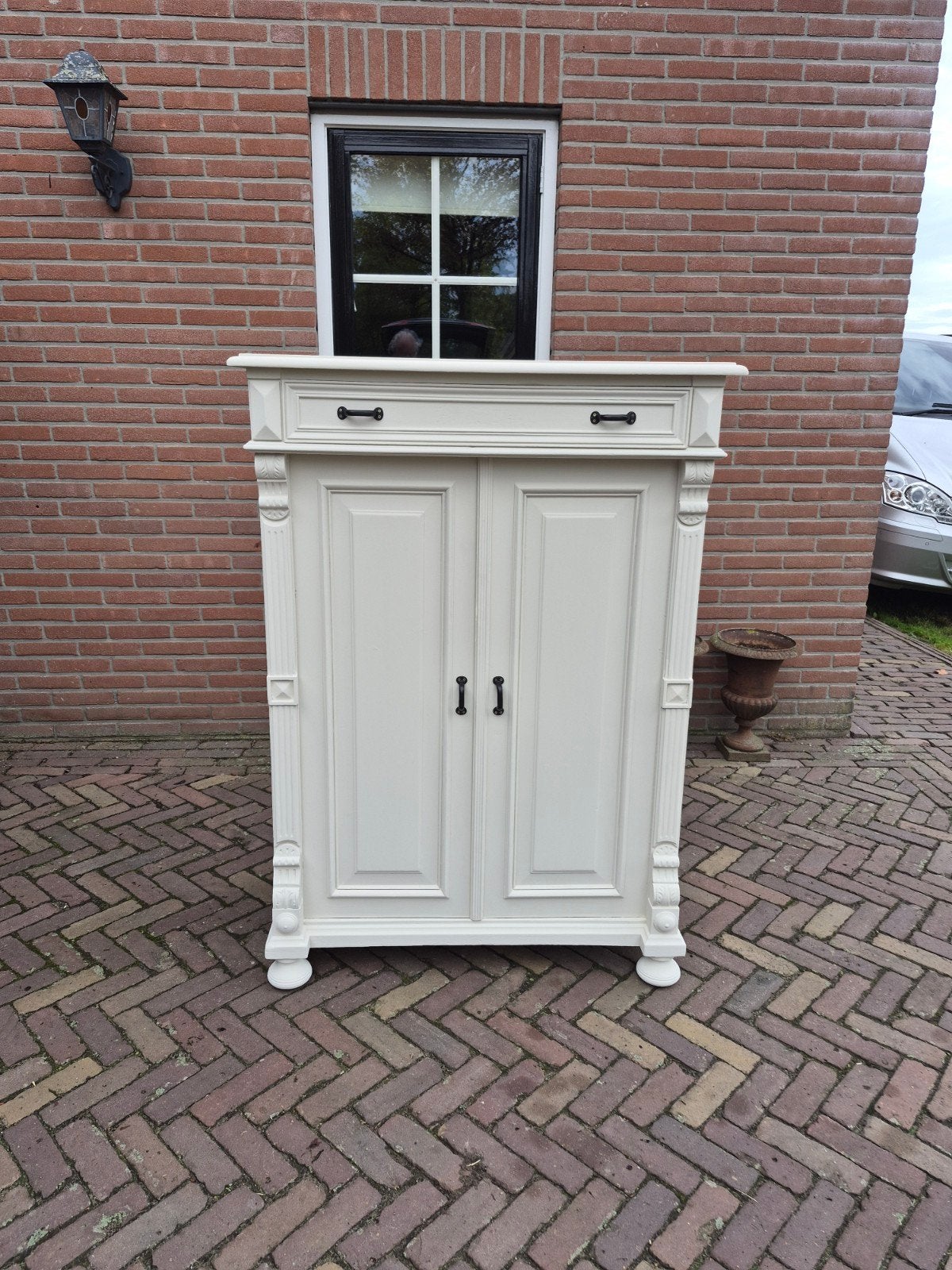 Prachtige Antieke Brocante Meiden Kast in de Krijtverf
