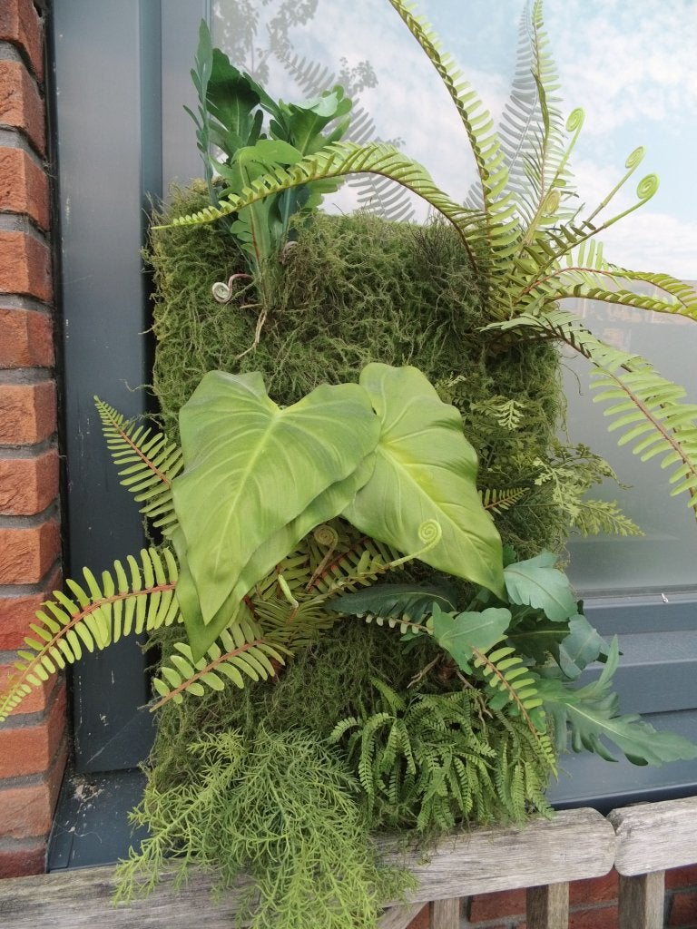 Wanddecoratie met kunstplanten., Groen, 40 cm, Wandhanger, 60 cm