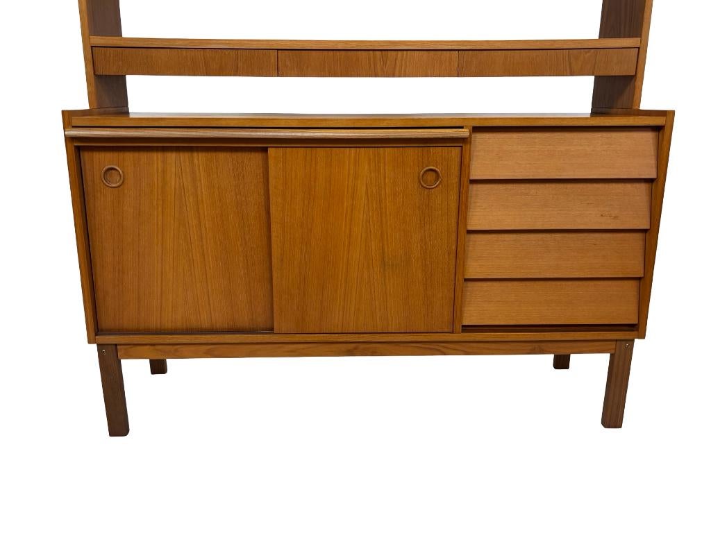 Vintage Wandmeubel Boekenkast Teak Zweeds Design, Gebruikt, Met deur(en), Vintage, Vintage