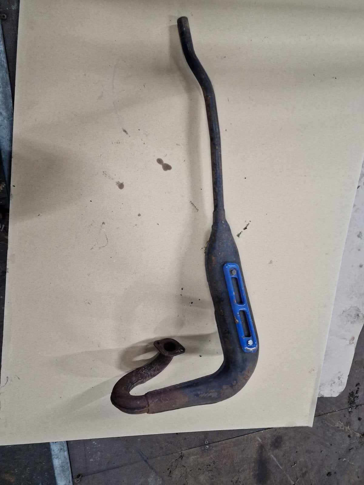 Suzuki TS50X uitlaatdemper met hitteschild in nette staat., Ophalen of Verzenden