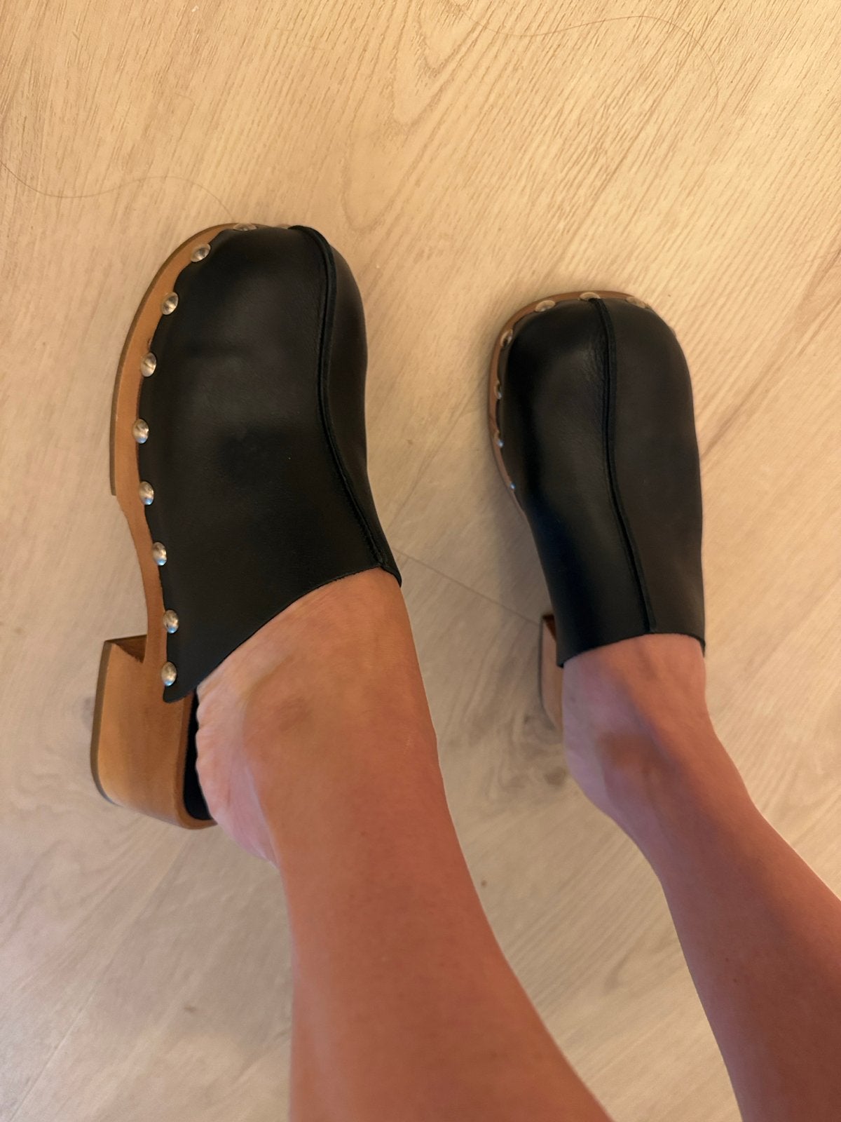 Mango flatform leather clog black Zwarte klompen 38 size, Ophalen of Verzenden, Zo goed als nieuw, Zwart, Overige typen