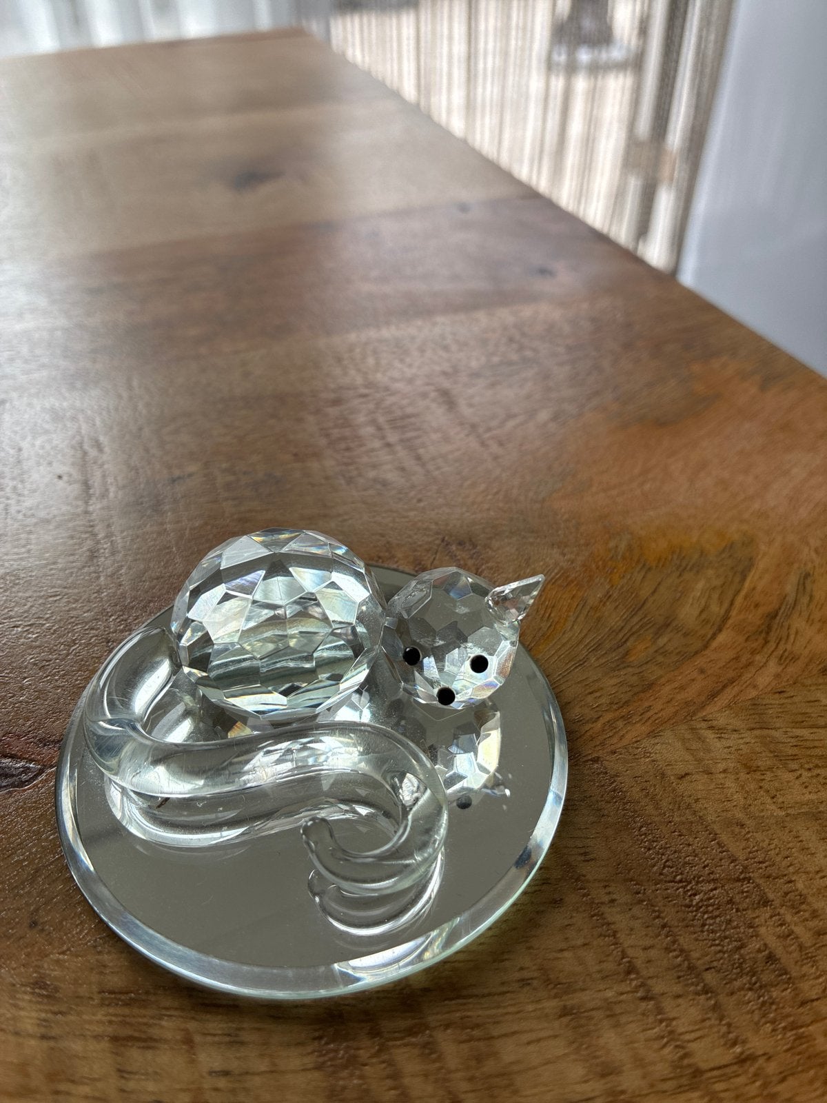 Swarovski kristal muis op spiegelplateau, Ophalen, Zo goed als nieuw, Figuurtje