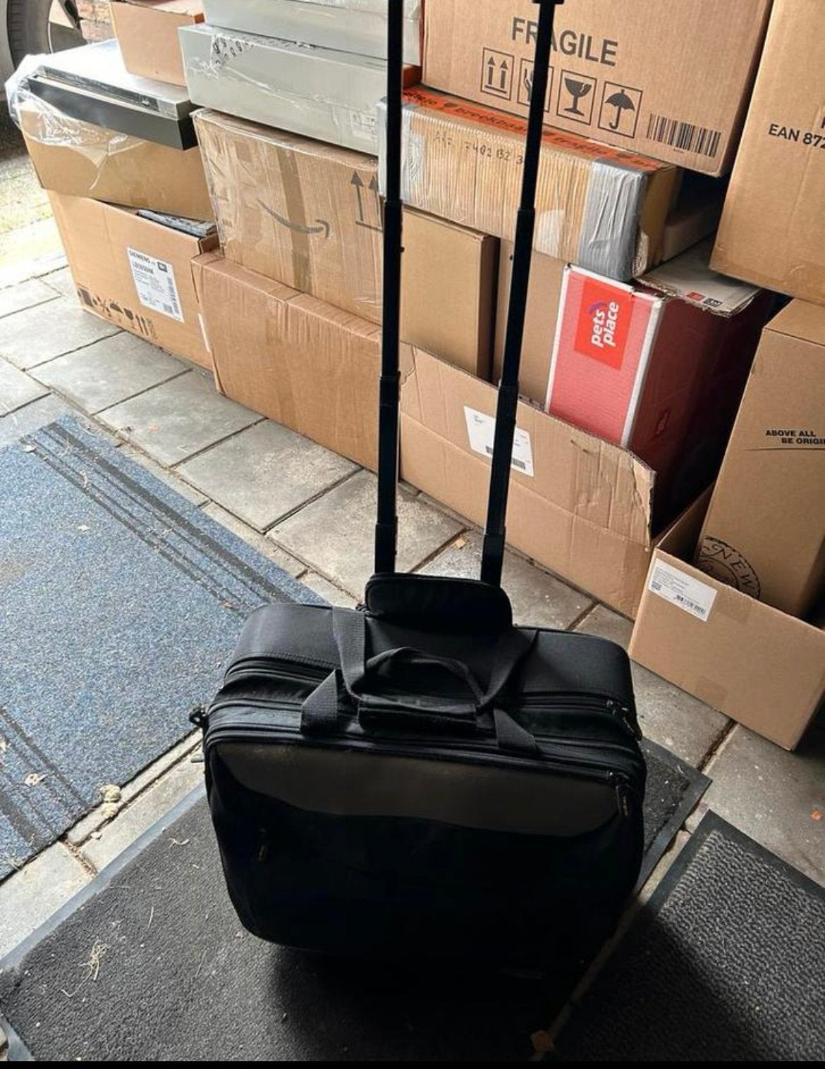 Ruimte trolly met wielen voor laptop, Computers en Software, Laptoptassen, Ophalen of Verzenden, 17 inch of meer