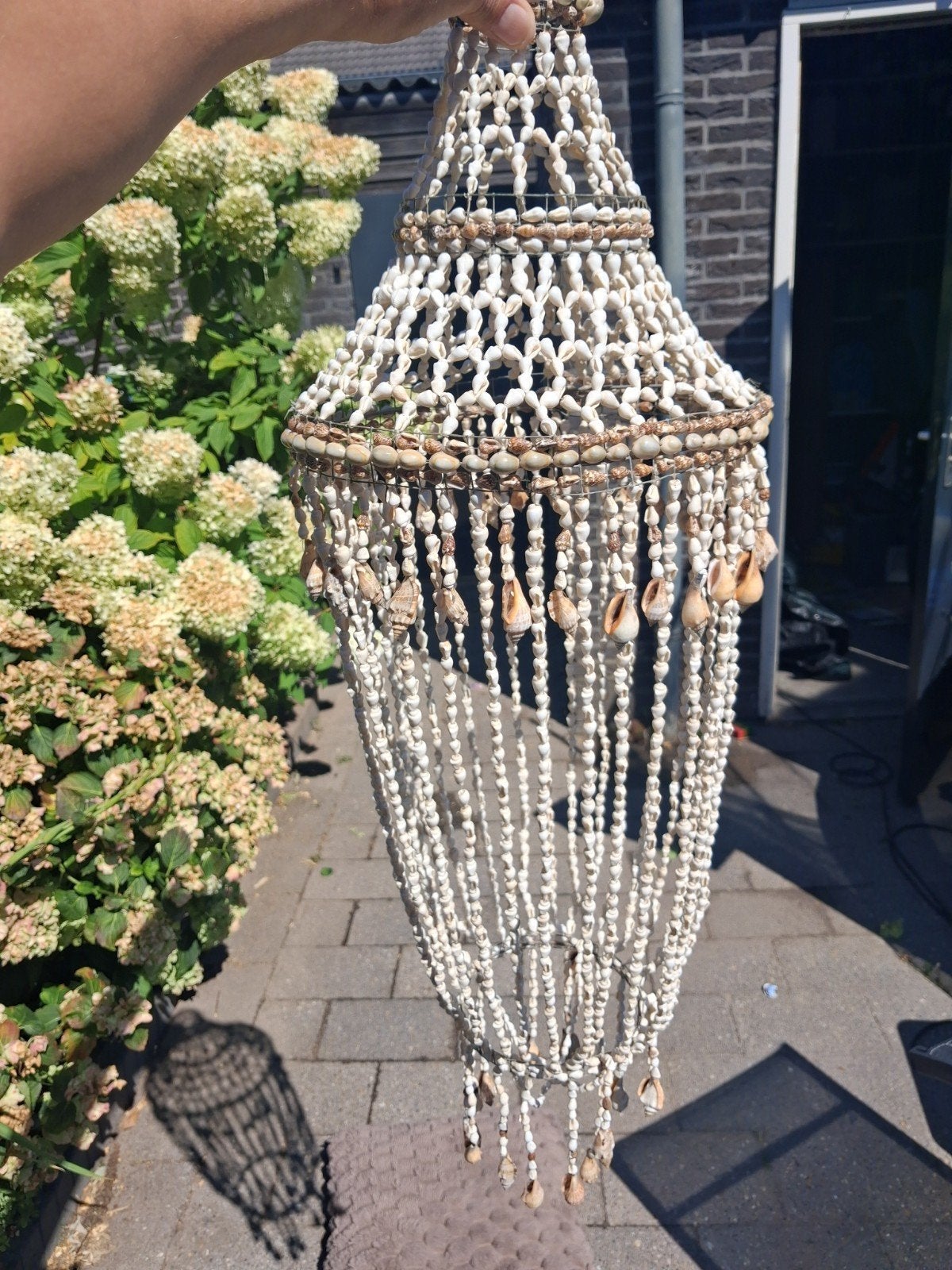 Unieke schelpenlamp / hanglamp - Bohemian stijl, Bohemian, Overige merken, Natuurlijk materiaal, Beige