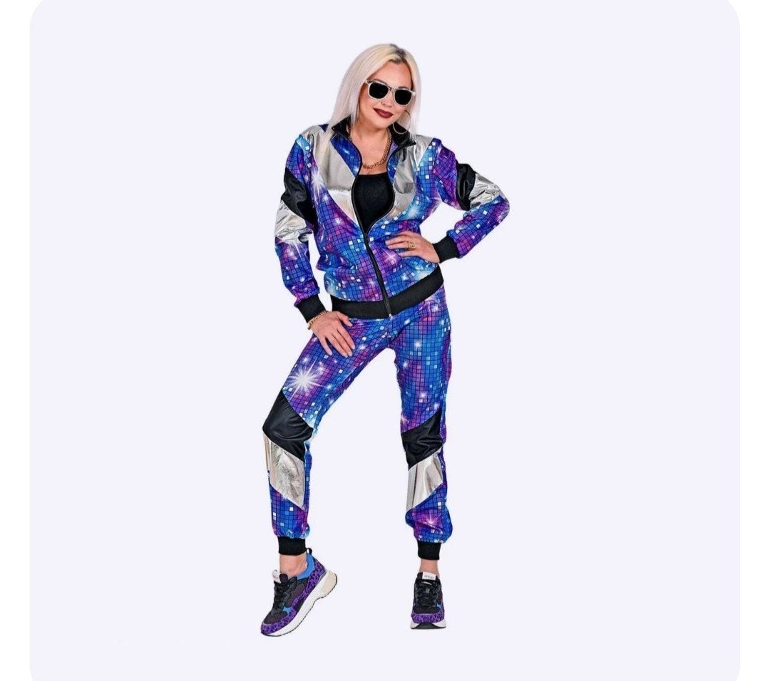 Neon 80s Trainingspak Fout Gekleurd mt S, Kleding | Dames, Carnaval, Nieuw, Ophalen of Verzenden, Kleding