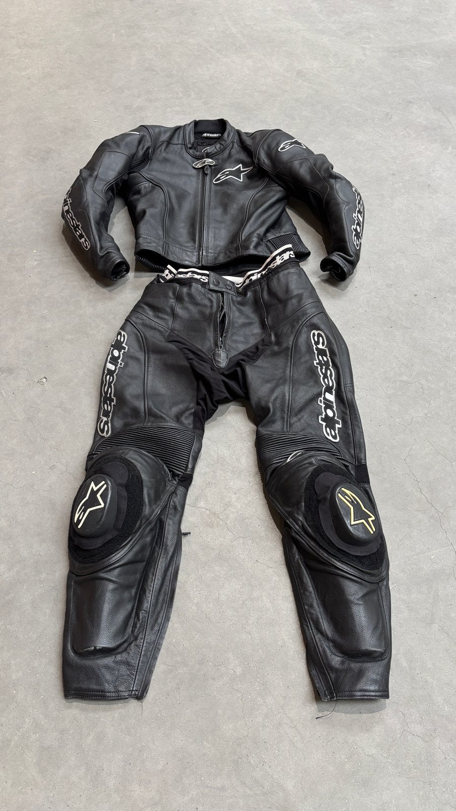 Alpinestars Leren Motorpak - Zwart - maat 50 (valt klein), Motoren, Ophalen, Tweedehands, Heren, Combipak
