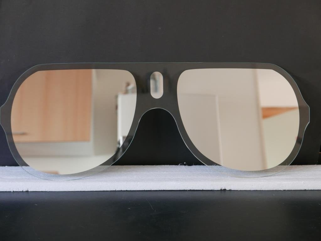 spiegel in de vorm van een bril voor mancave studentenkamer, Huis en Inrichting, Woonaccessoires | Spiegels, Ophalen, Minder dan 50 cm