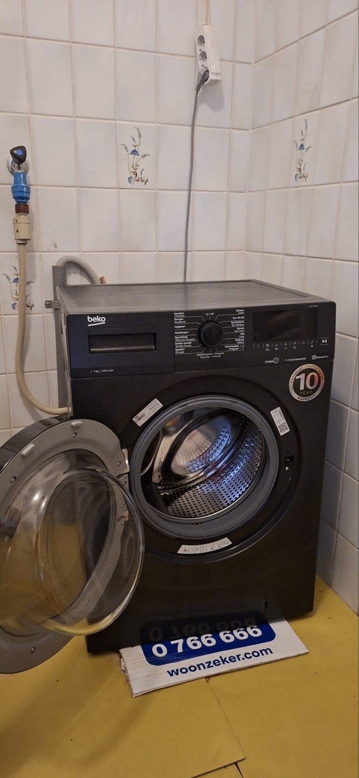 Beko WTV7712XBW1 Wasmachine - 7kg, 1400 toeren, Gebruikt, Ophalen of Verzenden, Voorlader, 85 tot 90 cm