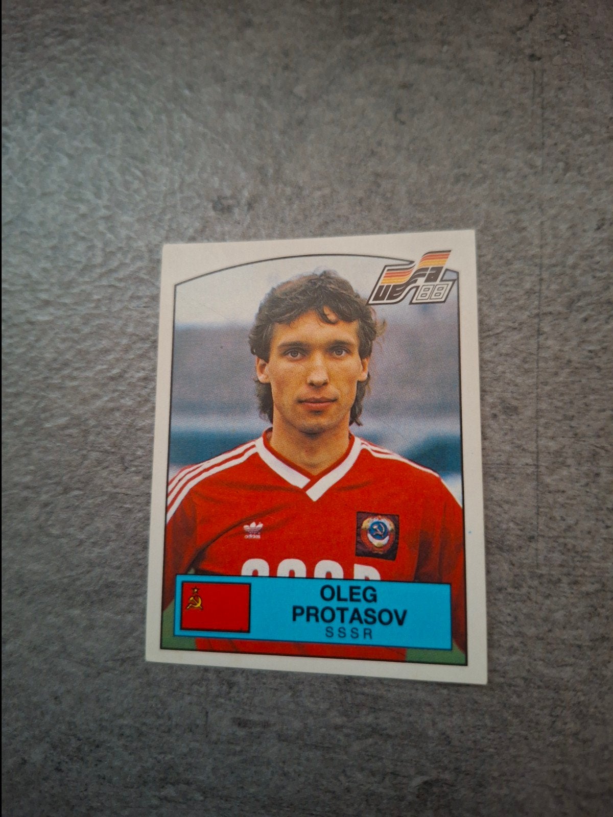 Panini sticker Euro 88 Duitsland. Oleg Protasov SSSR., Ophalen of Verzenden, Zo goed als nieuw, Sticker