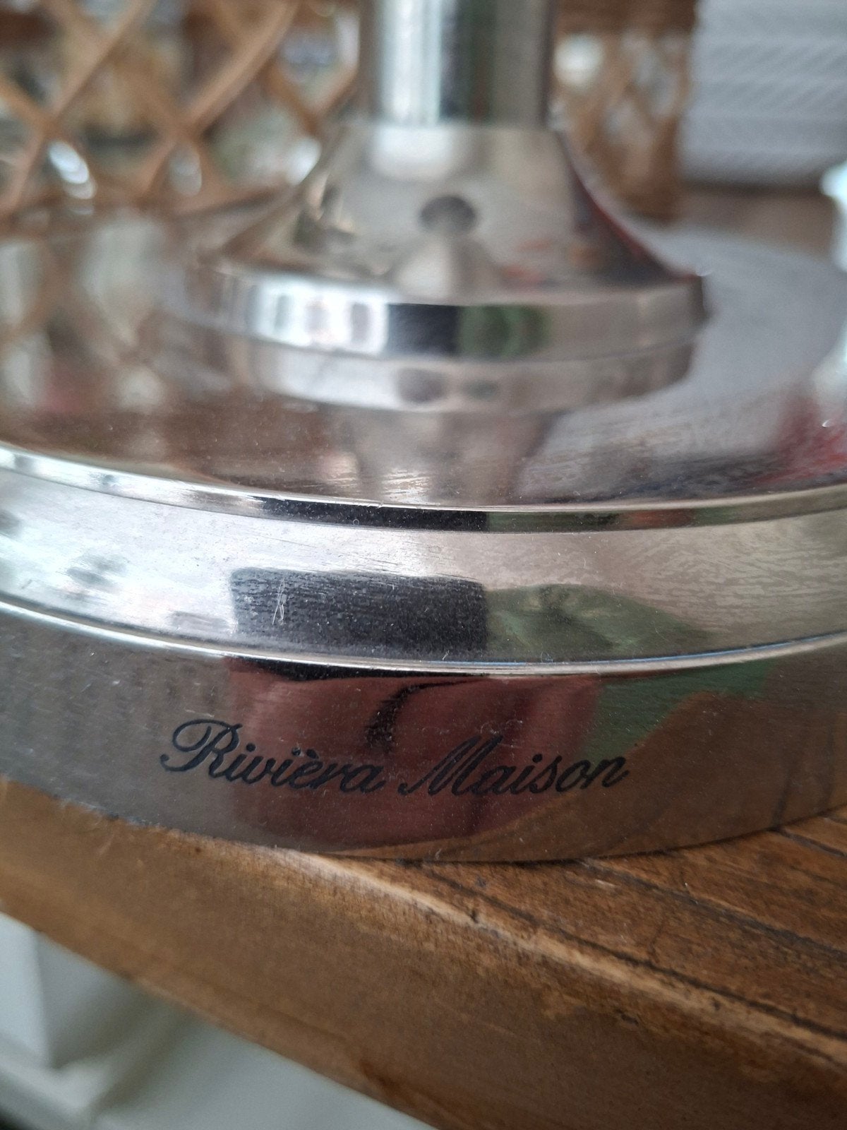 Riviera Maison bijzettafel/plantentafel, zilverkleurig, Gebruikt, Ophalen of Verzenden, Zilver, Metaal