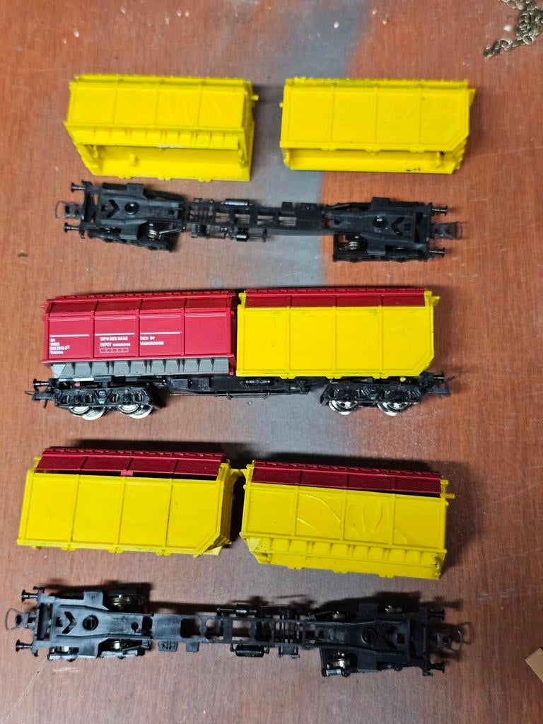 Modeltrein MCH Ho container wagons nederlands, Hobby en Vrije tijd, Modeltreinen | H0, Ophalen of Verzenden, Gelijkstroom, Wagon