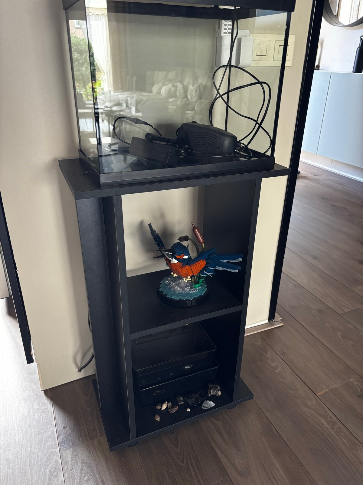 Aquarium met pilaar en toebehoren, Ophalen, Inclusief toebehoren, Gebruikt, HS Aqua
