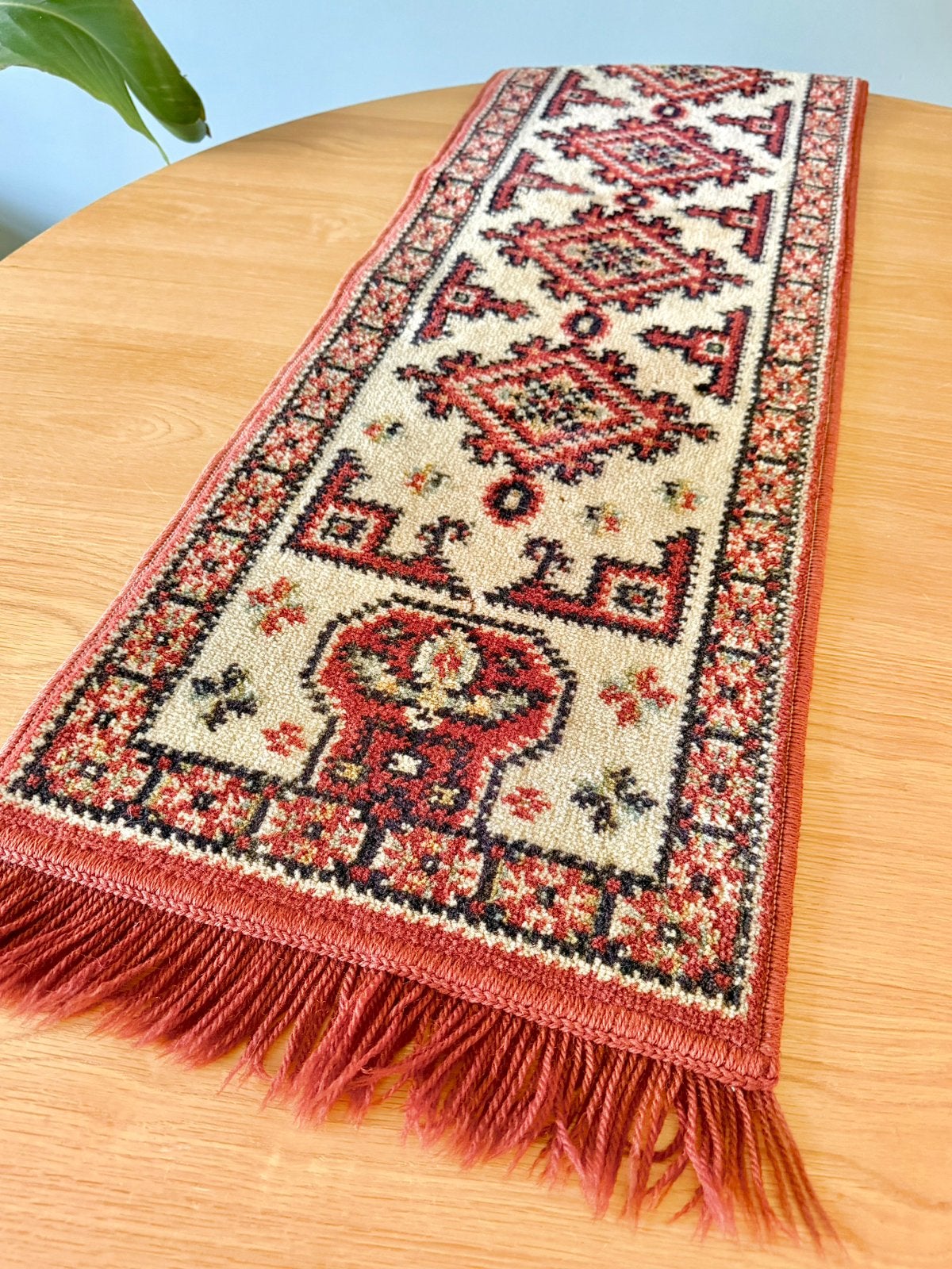 Vintage Perzisch tafelkleedje vloerkleedje loper, Ophalen of Verzenden, Gebruikt