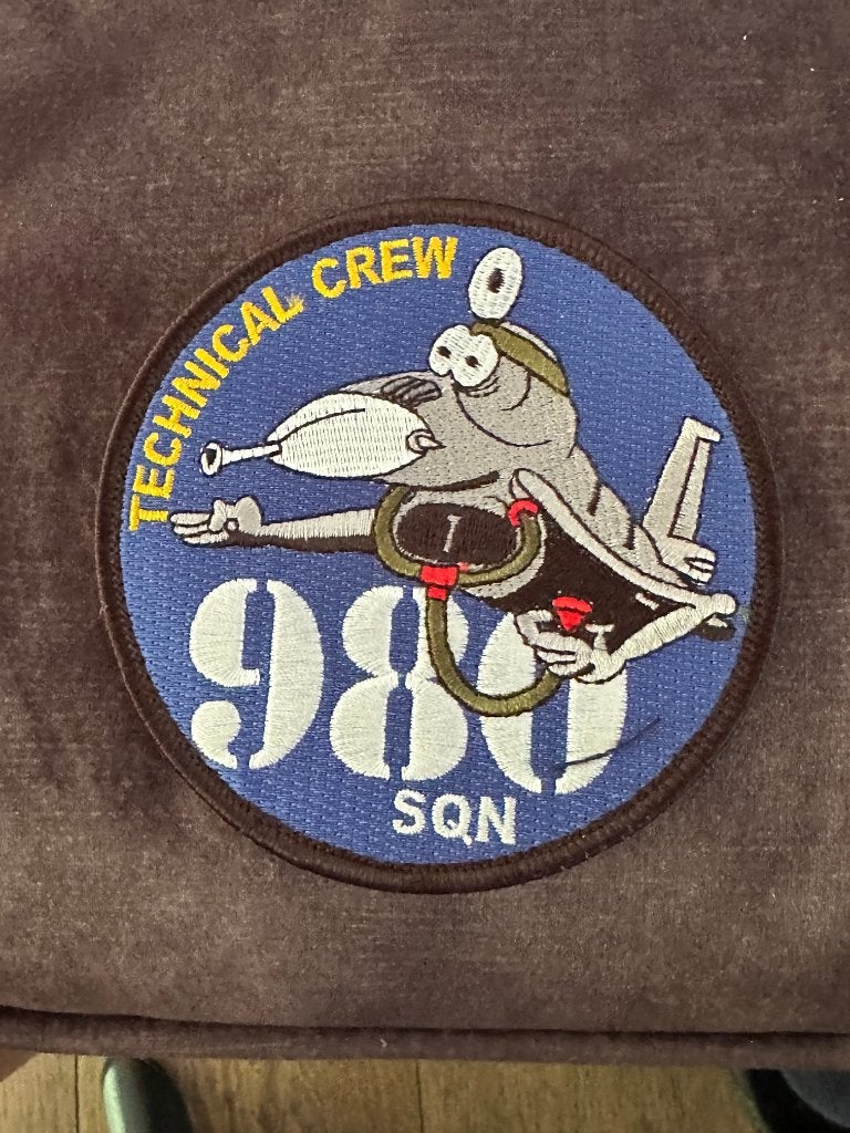 980 sqn patch, Ophalen of Verzenden, Gebruikt, Patch, Badge of Embleem