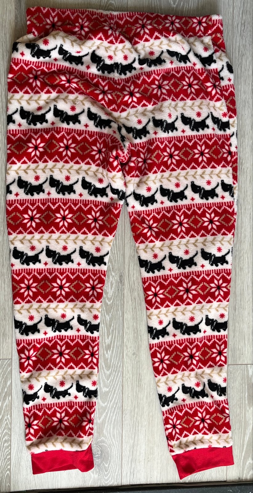 Kerstpyjamabroek met teckelprint maat L, Kleding | Dames, Pyjama's, Ophalen of Verzenden, Zo goed als nieuw, Maat 42/44 (L)