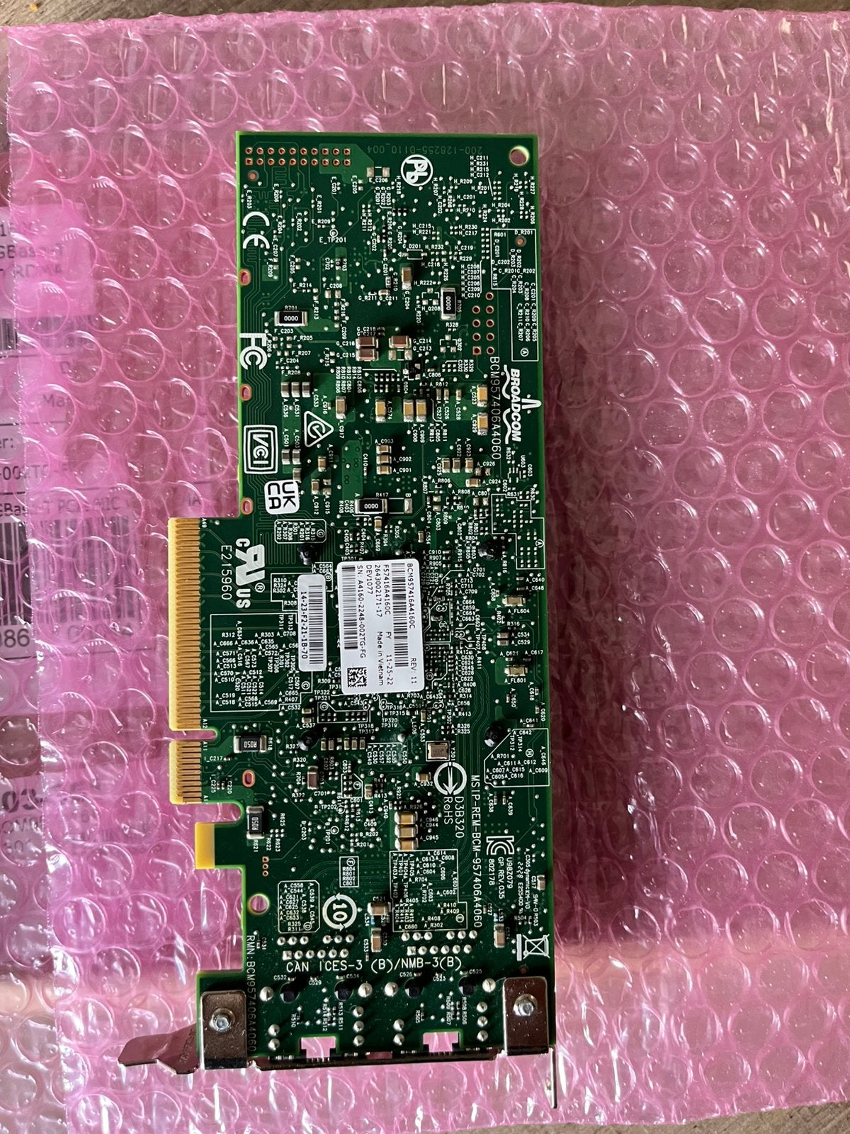 Broadcom P210TP netwerkkaart PCIe, 10 Gigabit 2x RJ45 - ZGAN, Ophalen of Verzenden, Zo goed als nieuw