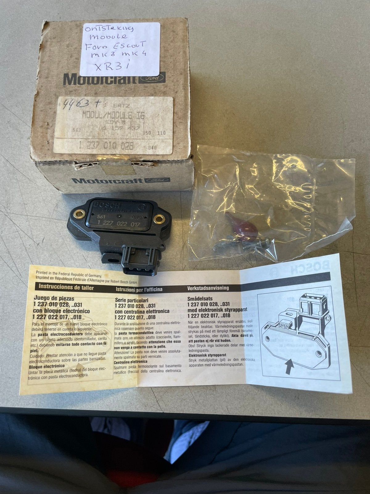 BOSCH 1 237 010 028 Ontstekingsmodule voor FORD ESCORT, Ophalen of Verzenden