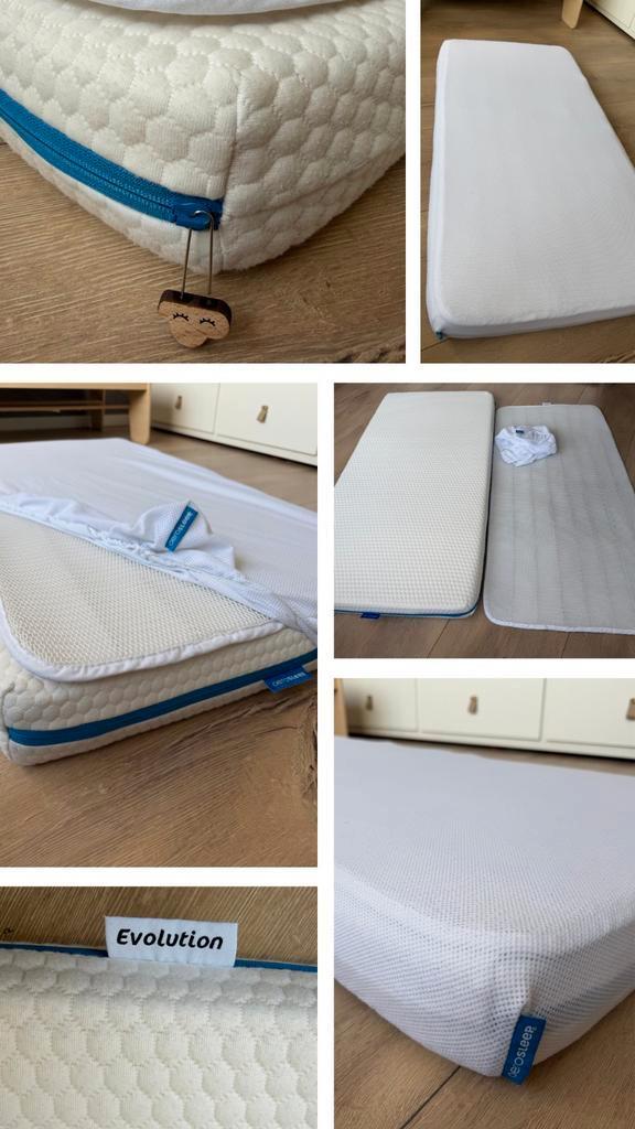 Aerosleep set: Evolution matras, 3D-topper, hoeslaken 120x60, Ophalen, Zo goed als nieuw, Ledikant