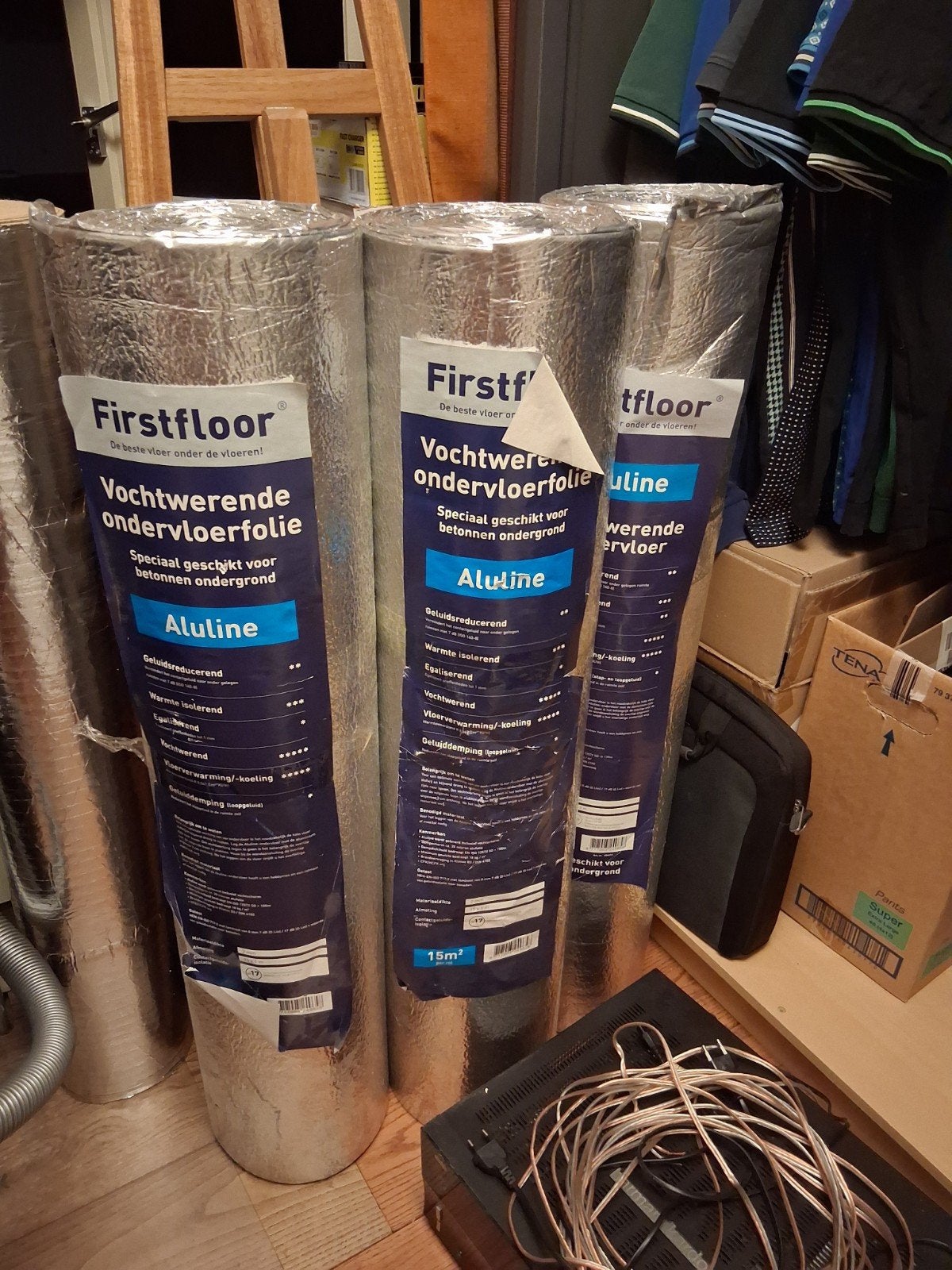 3x rol Firstfloor Aluline vochtwerende ondervloerfolie 15 m2, Ophalen, Nieuw, Overige materialen, 15 m² of meer