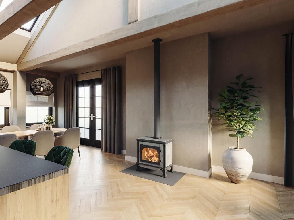 Altech Vision showroommodel houtkachel, Ophalen, Houtkachel, Zo goed als nieuw, Vrijstaand
