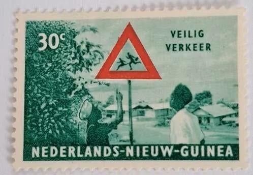 Nederlands Nieuw Guinea 1962 - nvph 74 - Veilig verkeer, Postzegels en Munten, Ophalen of Verzenden, Nieuw-Guinea
