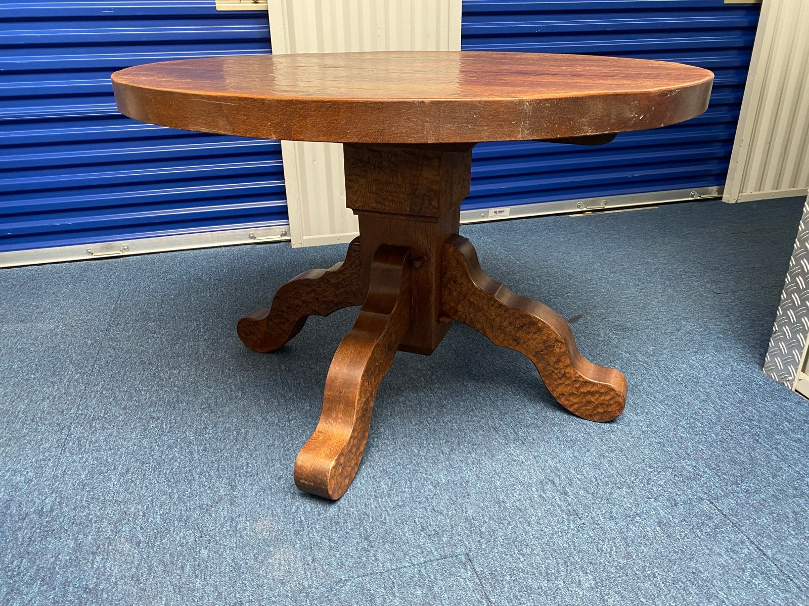 Antieke eikenhouten ronde tafel met stoelen, Antiek en Kunst, Antiek | Meubels | Tafels, Ophalen