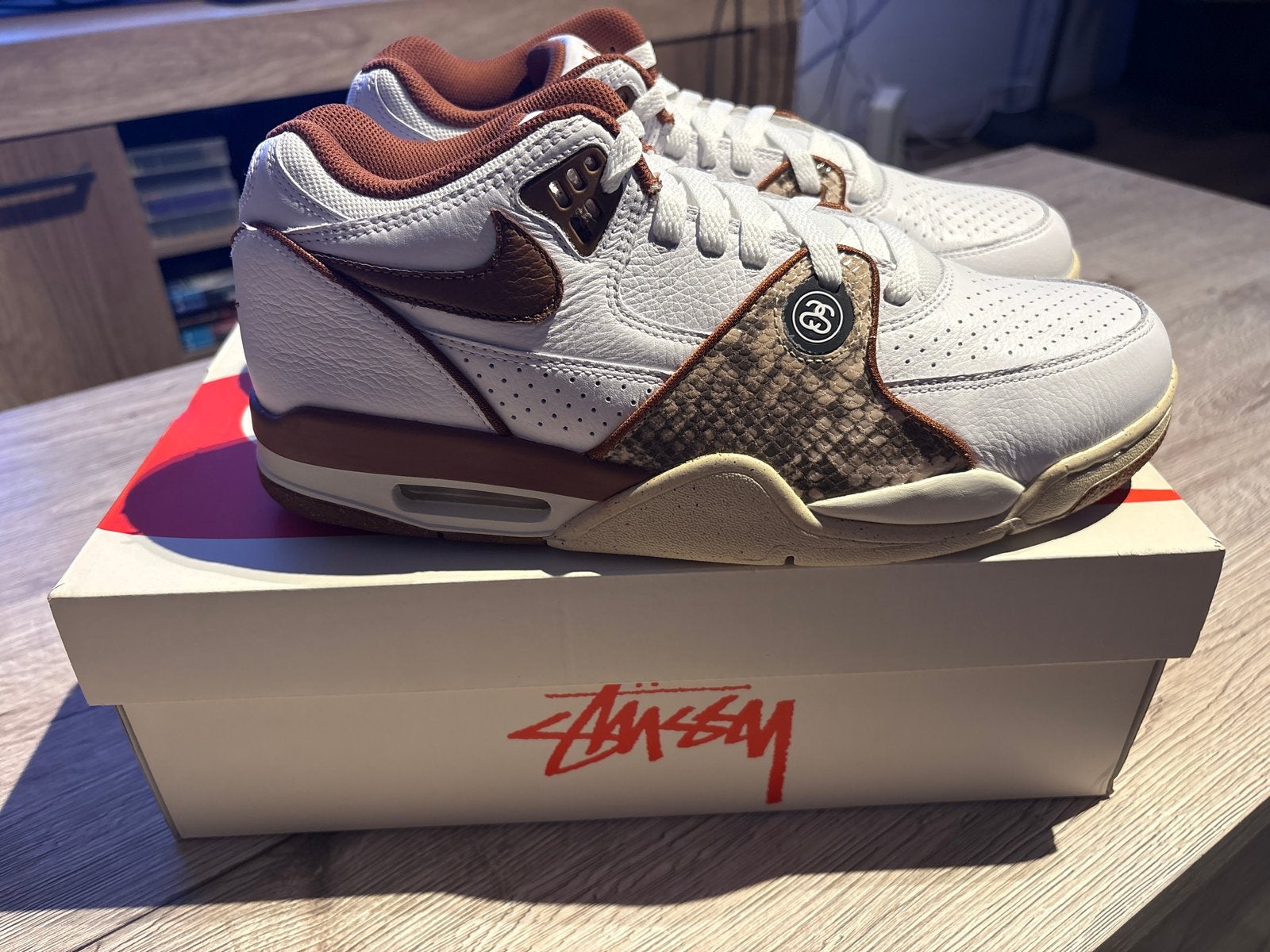 Nike Air Flight '89 Low SP x Stüssy 'Pecan', Wit, Nieuw, Ophalen of Verzenden, Sneakers of Gympen
