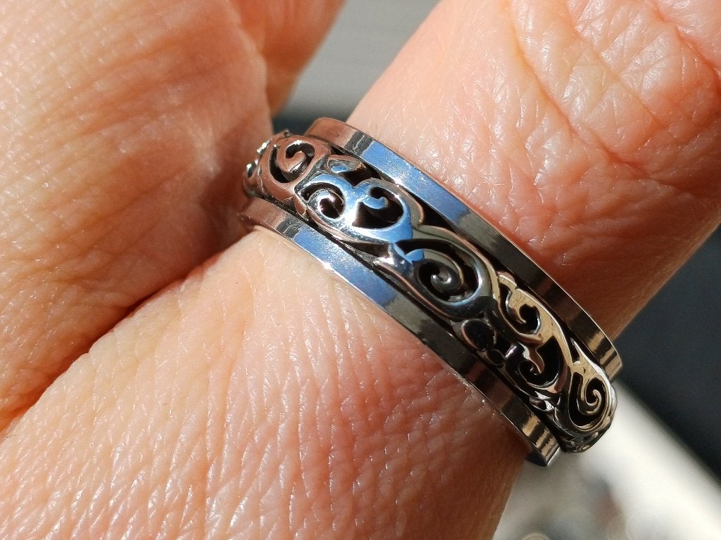 Vanoli 925 zilveren draai / spin ring spinner unisex maat 19, Vanoli, 19 tot 20, Amsterdam, Nieuw