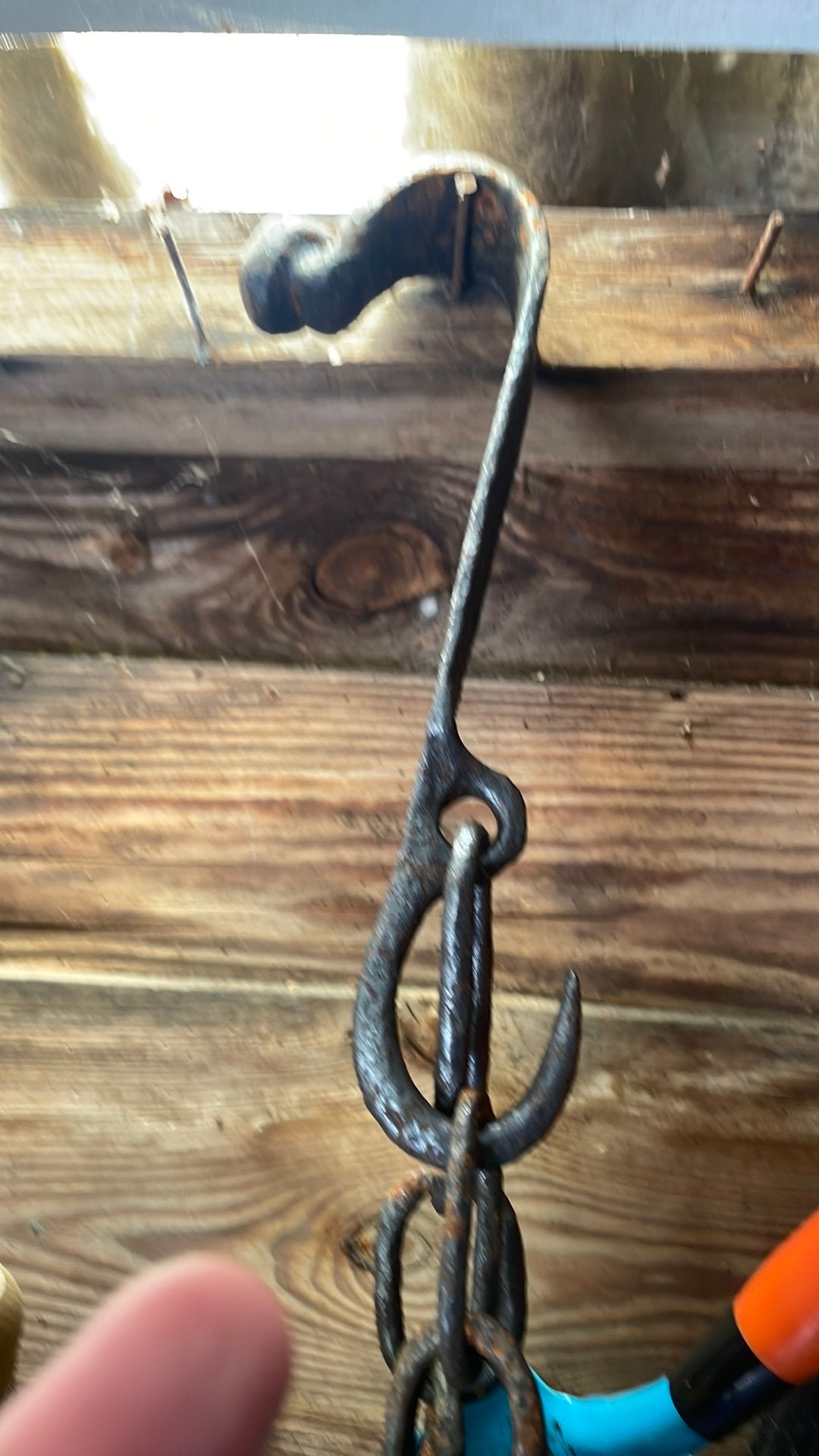 Antieke haak met ketting, Ophalen of Verzenden