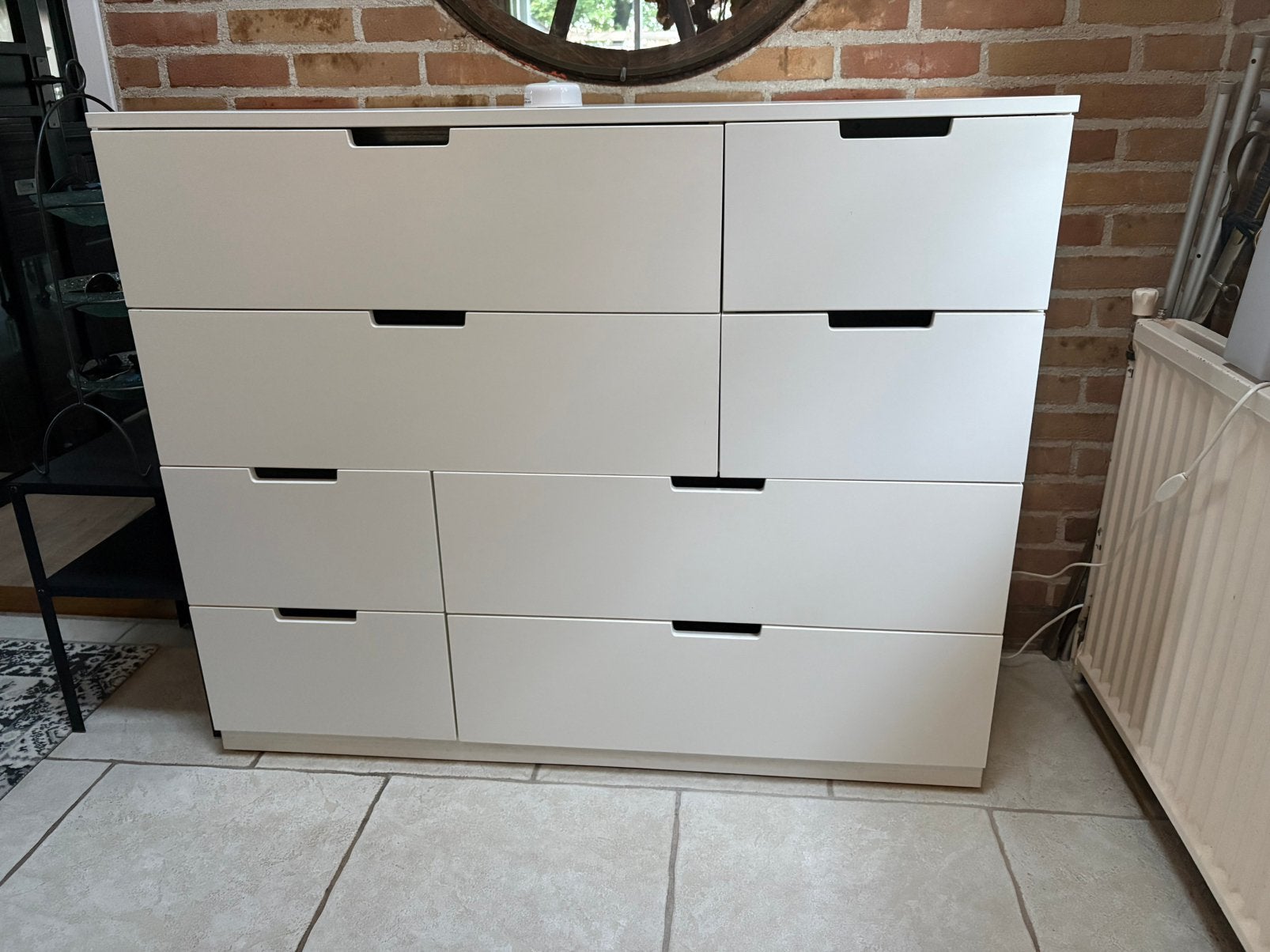 Witte ladenkast, lxbxh 120x43x98, Ophalen, Strak, 100 tot 150 cm, 5 laden of meer