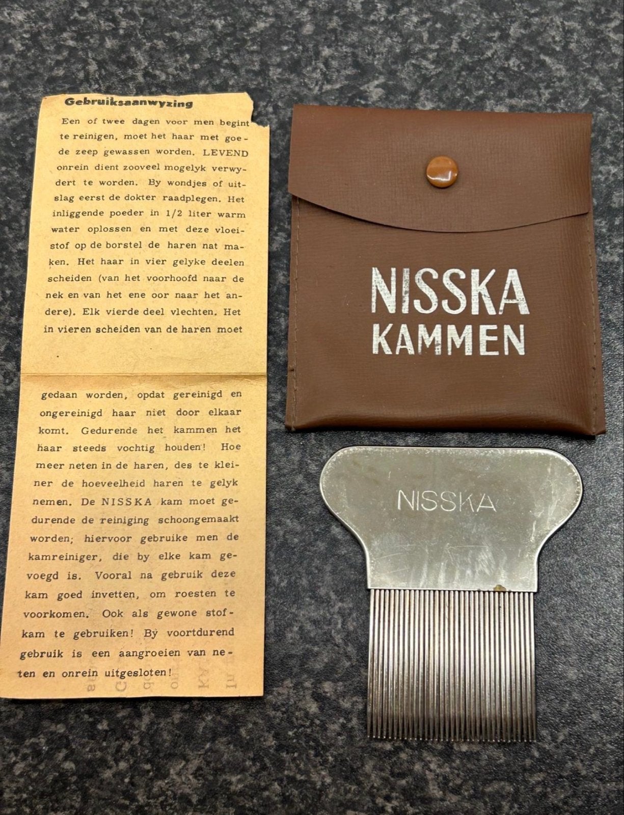 Vintage NISSKA Luizenkam met etui en gebruiksaanwijzing, Ophalen of Verzenden