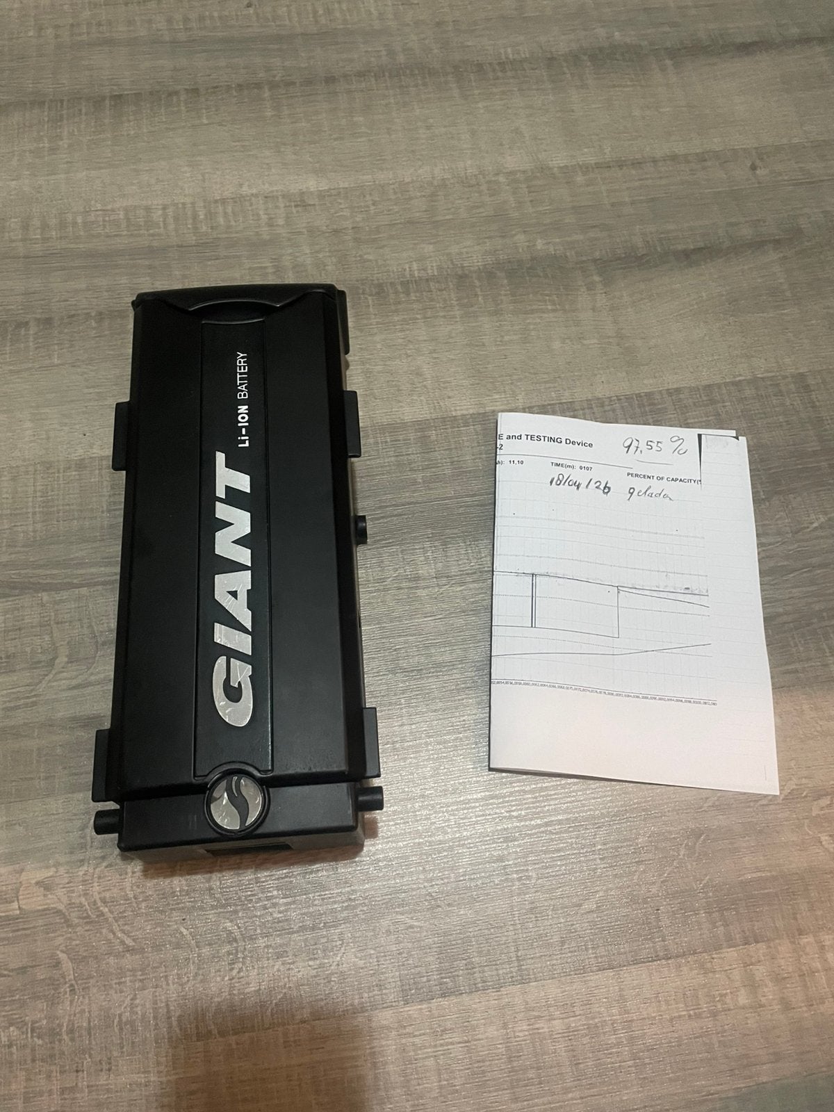 Giant fiets accu Li- ion 5 pins 97.55 % met testrapport, Zo goed als nieuw