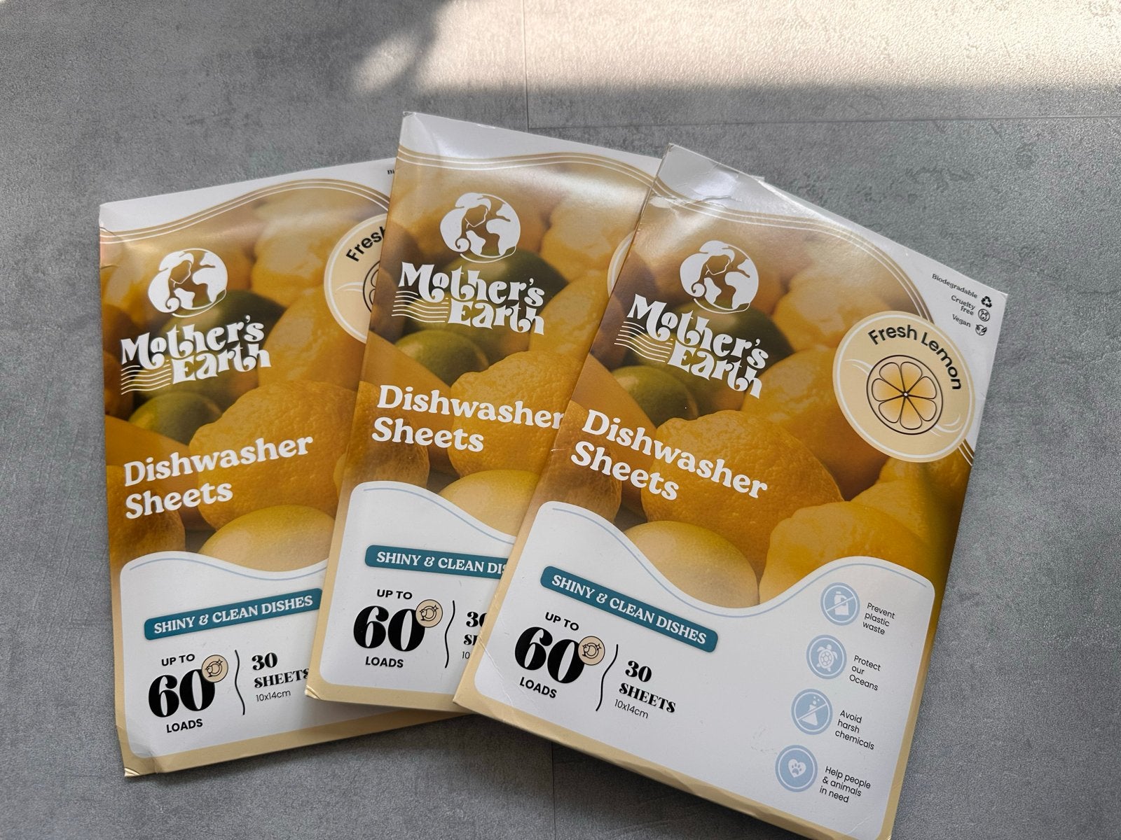 Mother's Earth Afwasmachine Sheets Fresh Lemon (3x 30 stuks), Ophalen of Verzenden, Nieuw