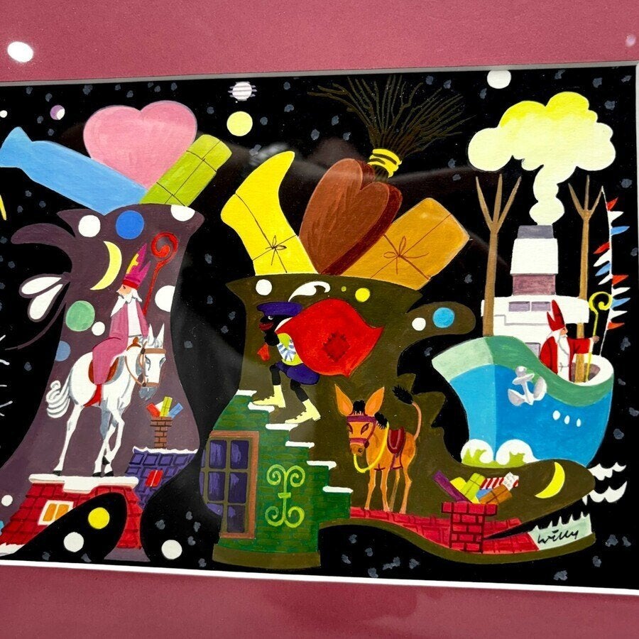 Will Berg (1921-2001), twee Okki-illustraties, Ophalen of Verzenden