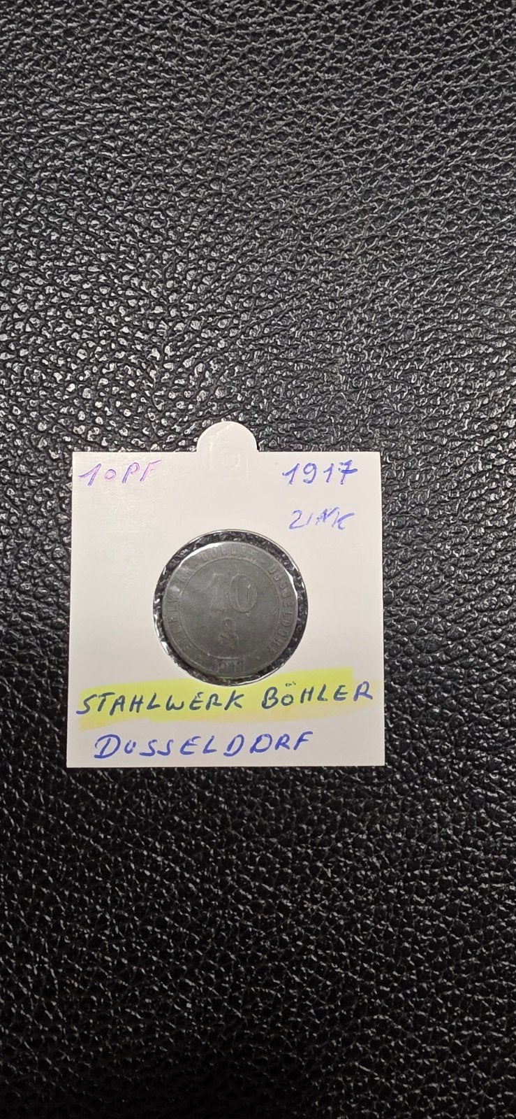 Duits notgeld 10 pfennig 1917 Düsseldorf Stahlw.Böhler zink, Postzegels en Munten, Munten | Nederland, Ophalen of Verzenden, Koningin Wilhelmina