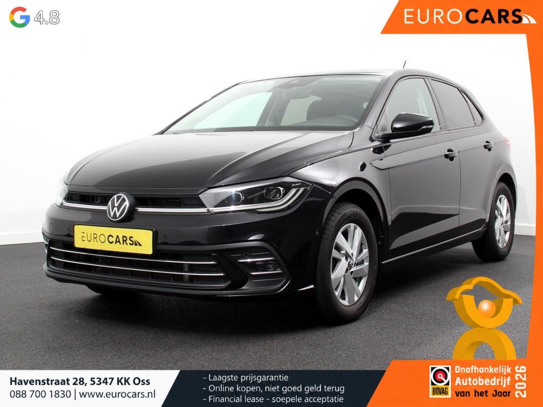 Volkswagen Polo 1.0 TSI 110pk DSG Style Navigatie Apple Carp, Auto's, Stof, Gebruikt, Zwart, Bedrijf