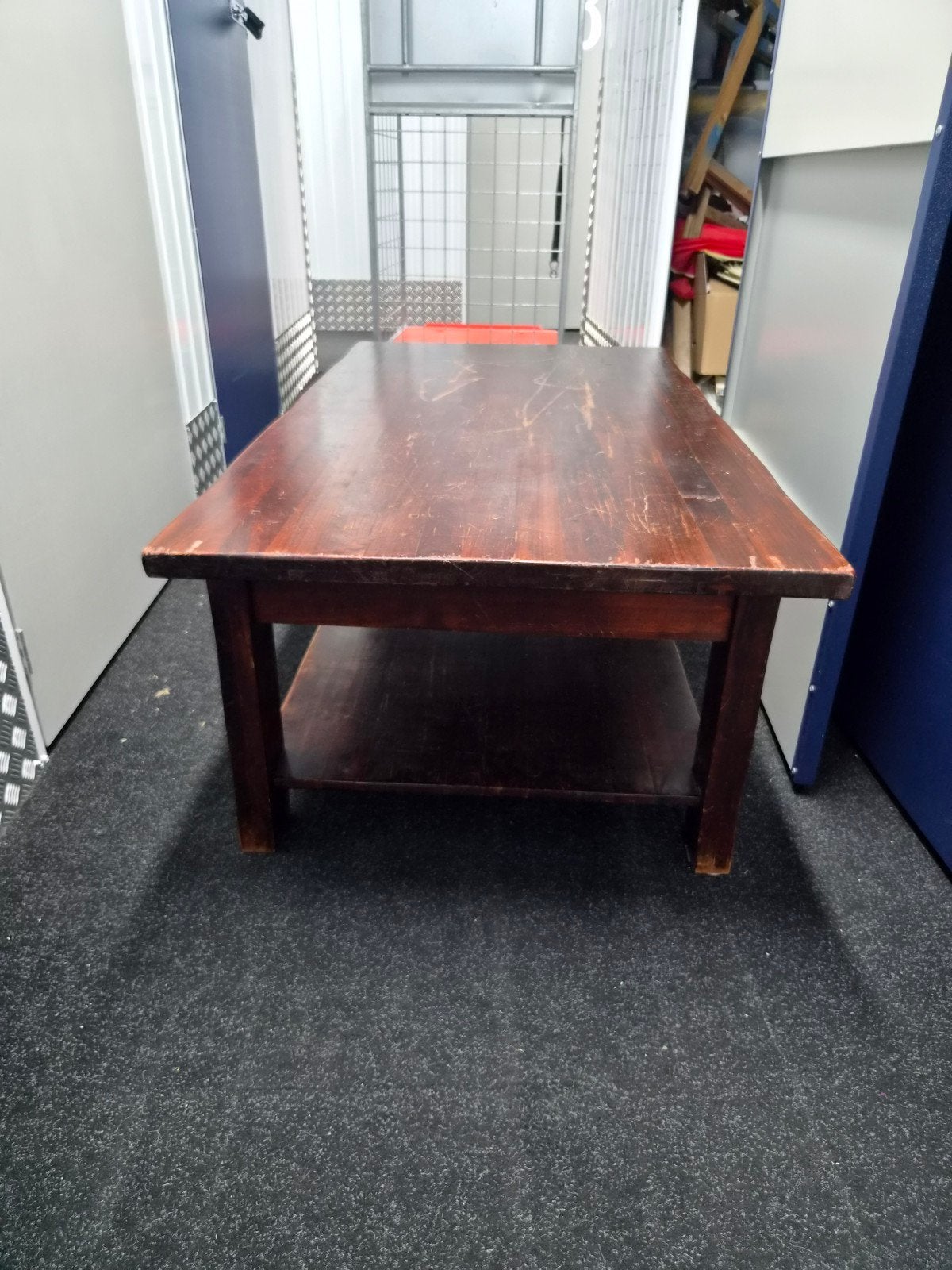 Kersenhouten salontafel 120x50 cm met lade en plank, Ophalen, Gebruikt, 50 tot 100 cm, 100 tot 150 cm