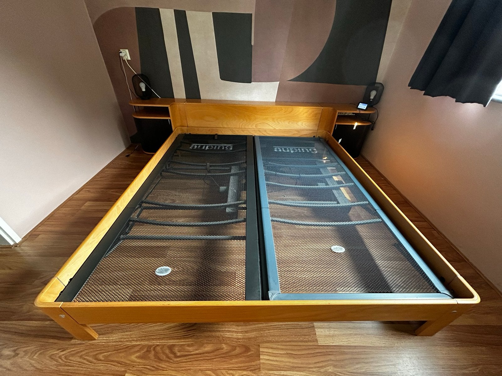 Auping Auronde Bed Beuken 180x200 met Nachtkastjes, Ophalen, Bruin, Tweepersoons, 180 cm