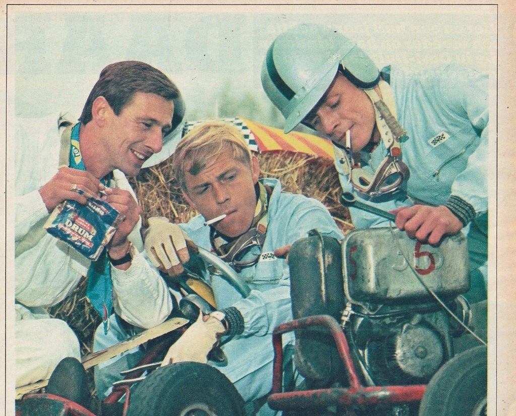 Retro reclame 1966 Drum shag racewagen kart racing, Verzenden, Overige typen