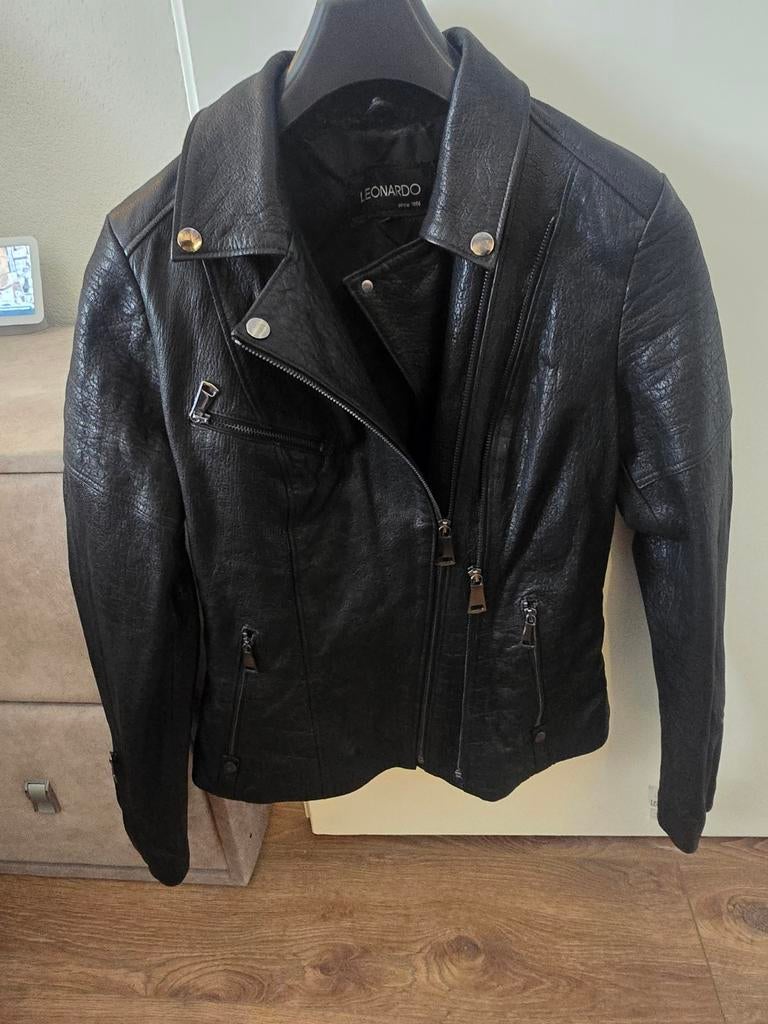 Nieuwe Leren Jas Maat XL (valt kleiner), Ophalen of Verzenden, Nieuw, Maat 46/48 (XL) of groter, Zwart